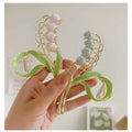 Lily of the valley flower super fairy elegant clip large classy hair clip women's back of the head autumeasiest for match shark clip hair accessories