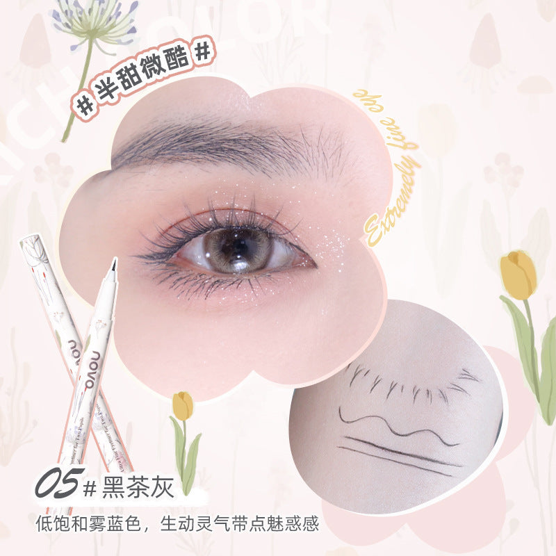 Makeup novo double eyes ultra-fine liquid eyeliner pen waterproof sweat-proof non-smudge lower lashes silkworm eyeliner pen