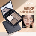 Novo sculpting multi-effect tri-color contour palette - all-in-one face sculpting, highlighting, contouring, and nose shadow palette for women