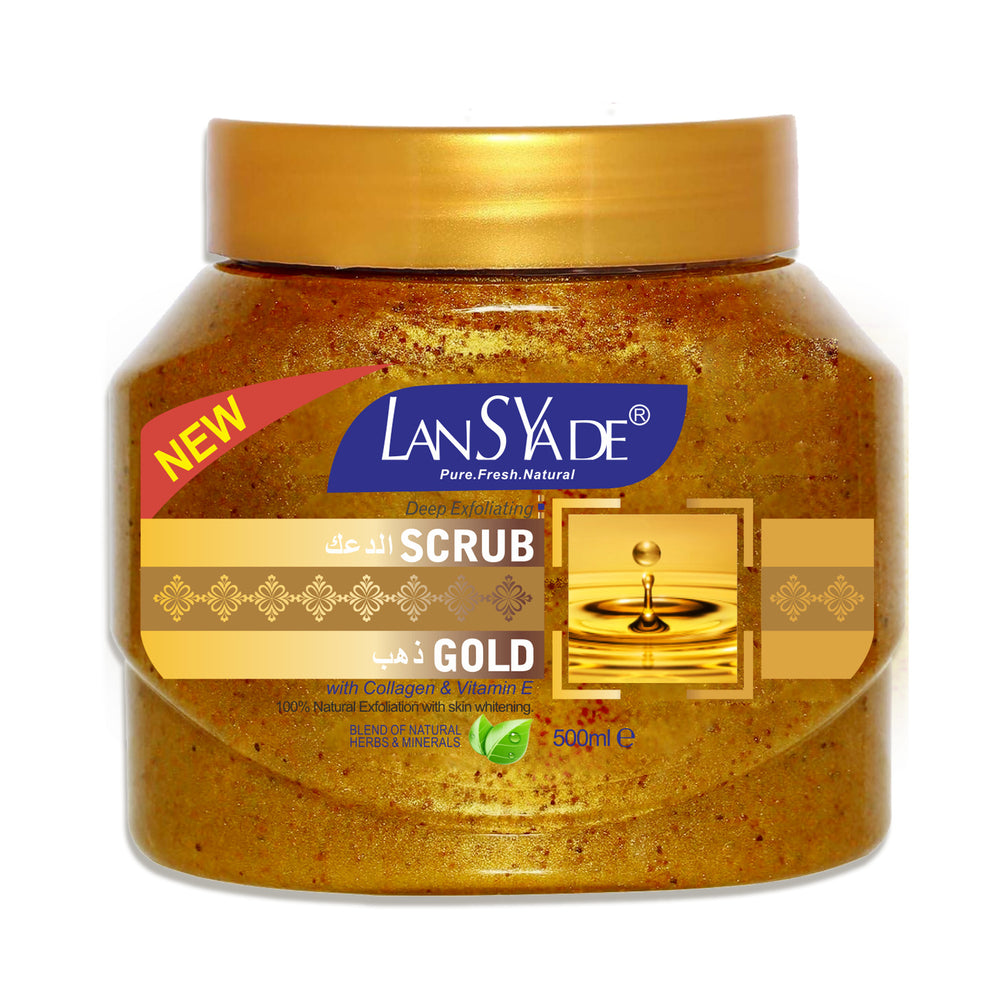 24k gold scrub brightening moisturizing cleansing papaya scrub turmeric exfoliating chicken skin foreign trade 500g