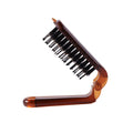Amber folding comb - boar bristle, anti-static, gentle on scalp, compact & portable travel comb, beard brush