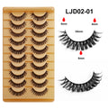 Export false eyelashes russian curling hair 10 pairs of asian mixed thai makeup comic curling eyelashes in stock batch
