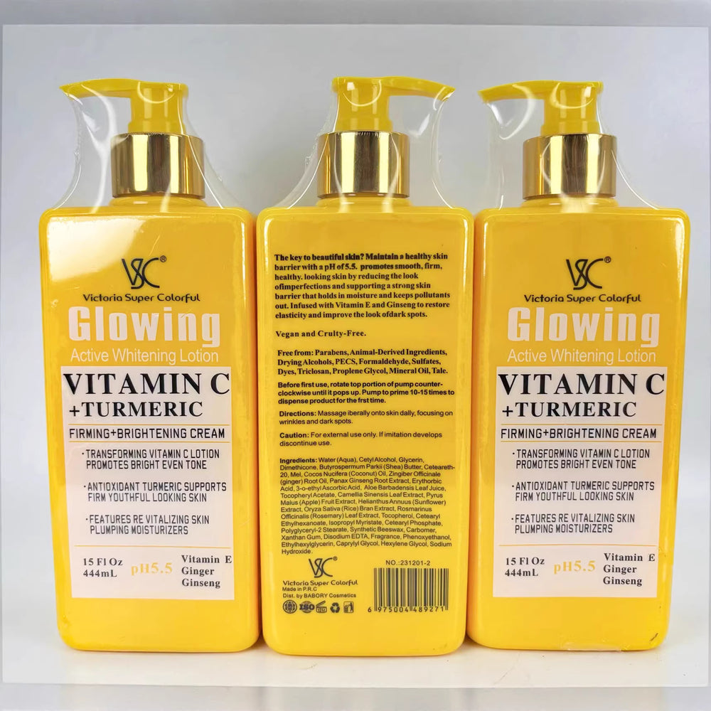 vitamin c turmeric body lotion niacinamide brightening skin tone mild moisturizing lotion 444ml export wholesale
