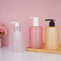 Customizable empty plastic bottles for shampoo, conditioner, and body wash - flat shoulder, pump dispenser, refillable