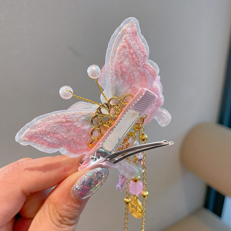 Ancient style hair accessories kidshan dynasty headwear girl ribbon hairpin chinese style costume little girl tassel step shake hairpin