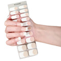 Zhengxiang cross-border french gel manicure stickers waterproof flash ice transparent european and american semi-baked nail stickers customized gel nail