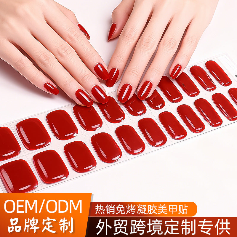 no-bake gel manicure stickers waterprooffashionpure color nail stickers no cure gel nail wraps