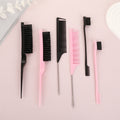 hot-selling three-piece set of hairdressing combs, three-row hair comb, styling pointed tail comb, double-headed soft eyebrow brush, hairdressing tools