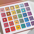 Muge leen dopamine rainbow eyeshadow palette - shimmer, pearl, matte, glitter - perfect for kids' stage makeup