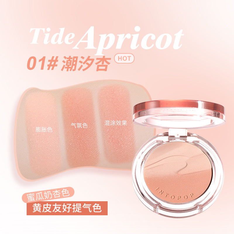Intopop shimmering gradient blush palette - buildable, natural, and flattering color for cheek and contour