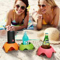 Beach cup coasters - traveler's essential outdoor organizer tray - plastic cup holder - 5-pack - cross-border hot seller