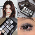 Capel 15-color dark knight eyeshadow palette - shimmer, matte, dark gray, deep shades - european & american smoky eye makeup