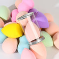 Four-compartment eggshell makeup sponge set - powder-free, ultra-soft, boxed, dual-use (wet & dry) makeup sponge applicator