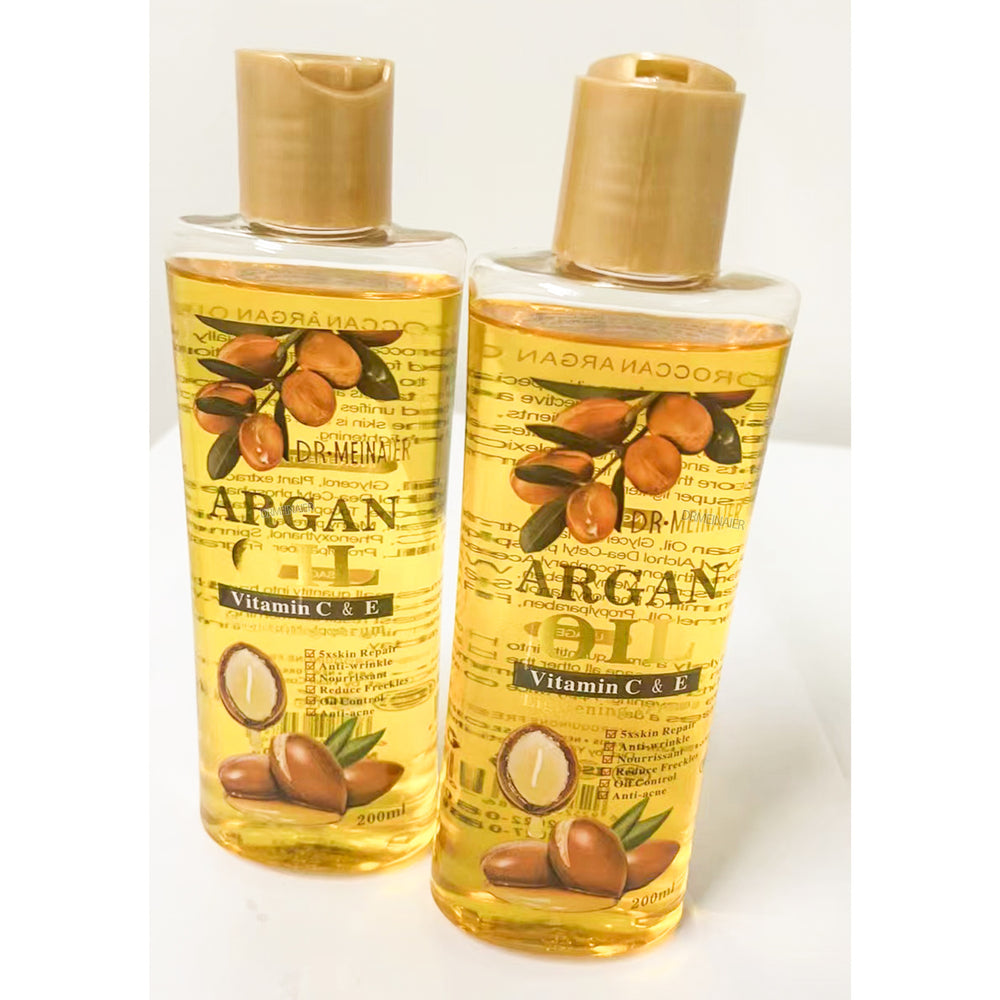 moroccan argan oil - facial & body moisturizing, skincare, massage oil, smoothing hair care - 200ml