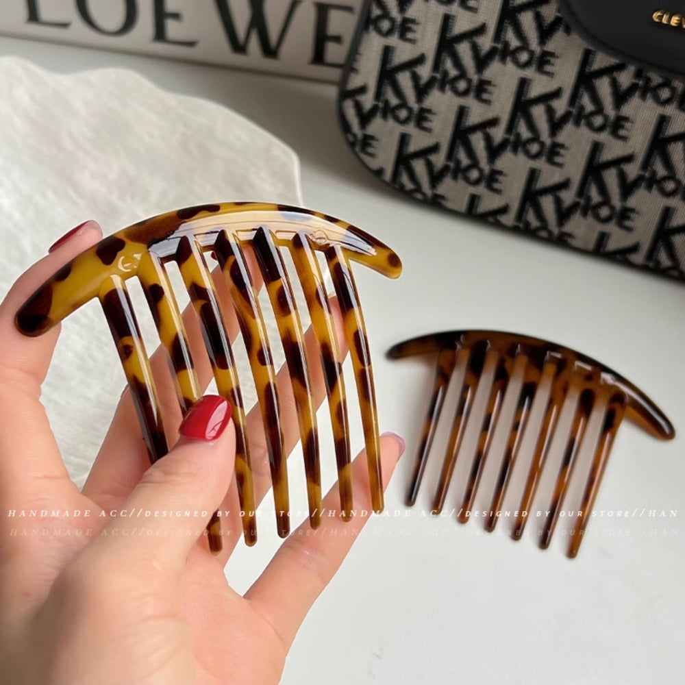 Retroclassy broken hair inverted comb hairpin leopard print bangs hair comb girl non-slip bangs comb casual hair top clip