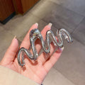 Wavy metal high ponytail gripper large clip headgear hairpin back of head hair shark clip hair gripper hair accessories for women