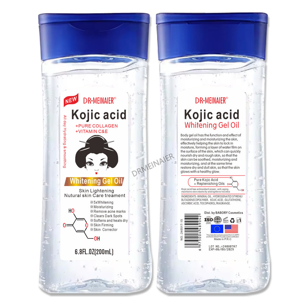 kojic acid gel oil for dark spot removal and brightening skin, licorice root oil facial and body gel massage oil 200ml