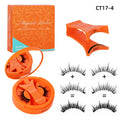 Ready-to-ship orange charm magnetic false eyelashes - all-in-one box. wholesale amazon us & european style dense, small round magnet eyelashes