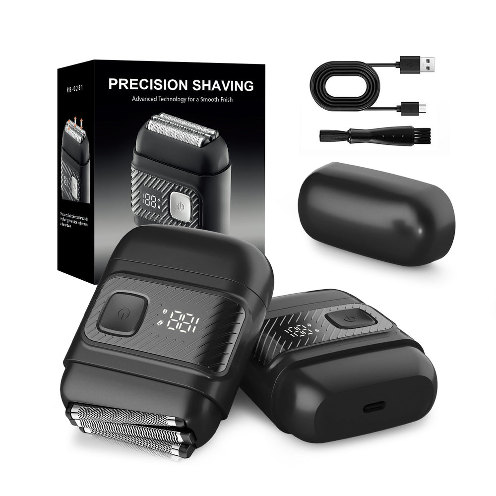 Digital display portable dual-battery razor travel lock magnetic shaver floating triple-blade reciprocating shaver
