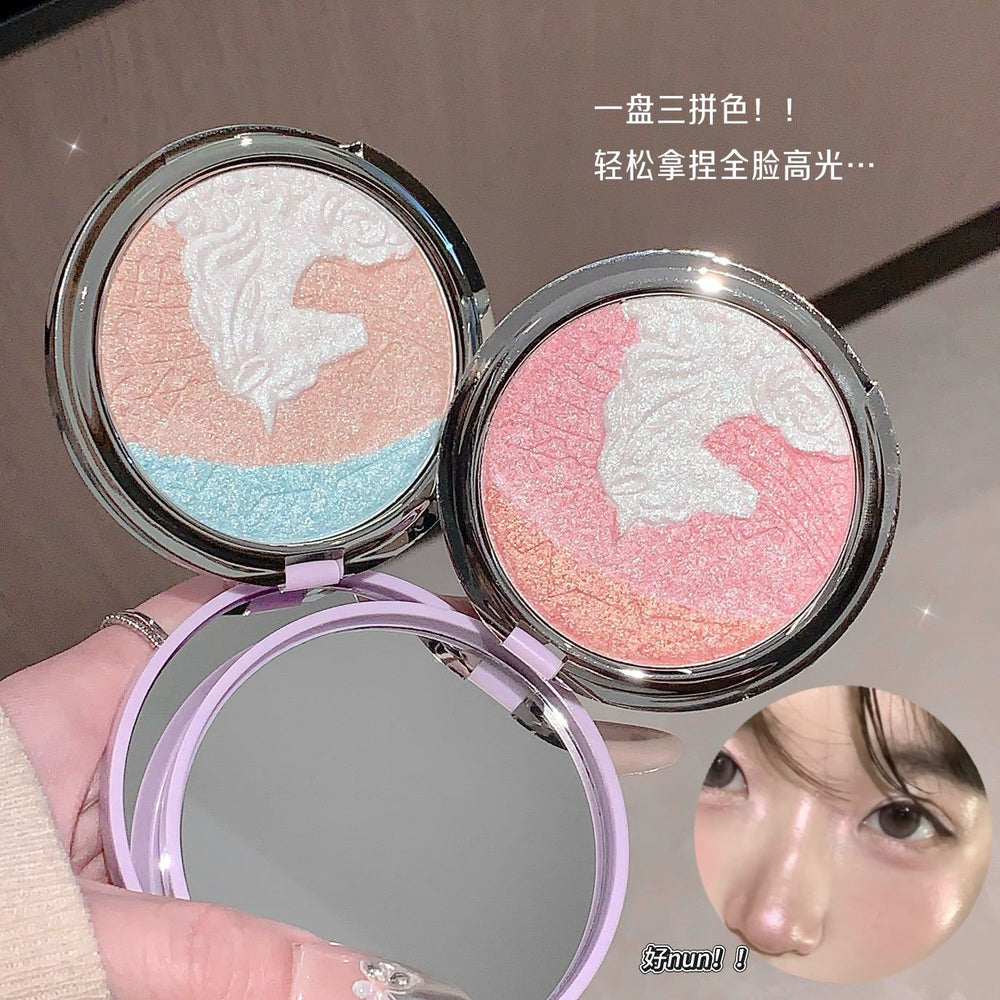 Kakashow galaxy gold high gloss powder pearlescent fine shimmer water glow skin brightening and contouring high gloss eyeshadow comprehensive palette