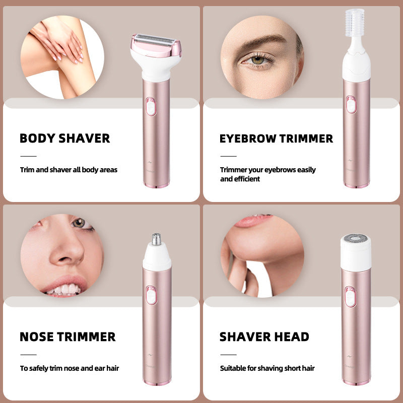 Portable underarm hair remover, leg hair trimmer, and intimate area shaver - women's full body washable electric shaver
