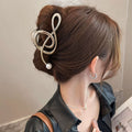 Casualclassy sense of musical note gripper female elegant metal texture shark clip stylish design clip headwear hair clip