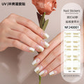 Zhengxiang custom gel nail art stickers french bronzing uv phototherapy semi-cured nail stickers ice transparent nail art stickers wholesale