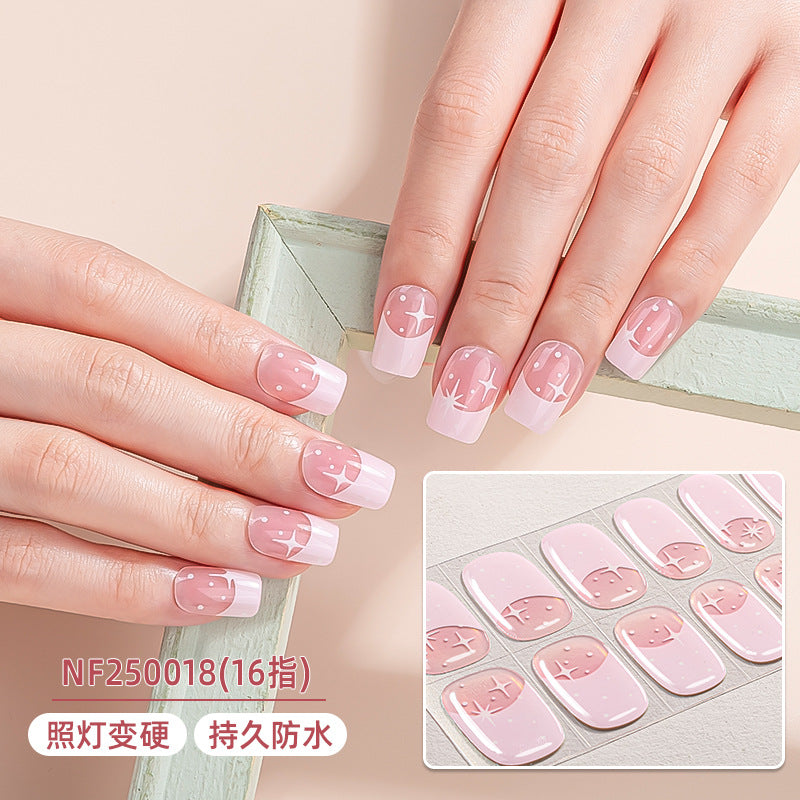 Zhengxiang custom gel nail stickers - waterproof french smudge, sparkle, uv semi-cured nail art stickers, cartoon designs