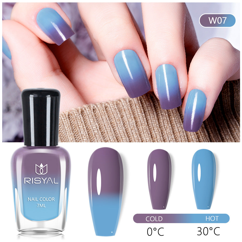 Risyal color-changing nail polish 7ml - no bake, quick dry, peel-off, wholesale, cross-border exclusive, gradient nail polish