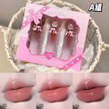 Gege bear charming pink water glossy lip glaze suit women's mirror glass dudu lips pseudo-natural white lipstick