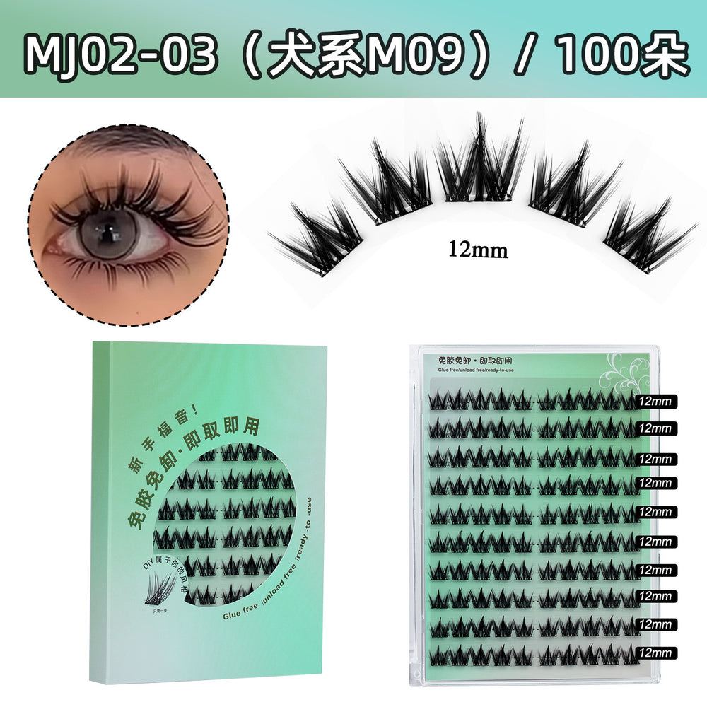 Flat false eyelashes 10 rows large capacity natural style mother's style glue-free lower eyelashes false eyelashes barbie style eyelashes