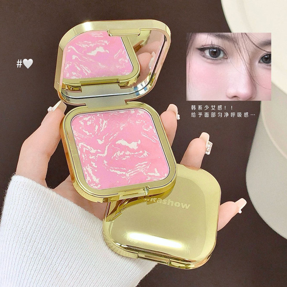 Makeup kakashow soft light gradient baked blush pearlescent fine shimmer shrink expansion color enhance complexion contour rouge