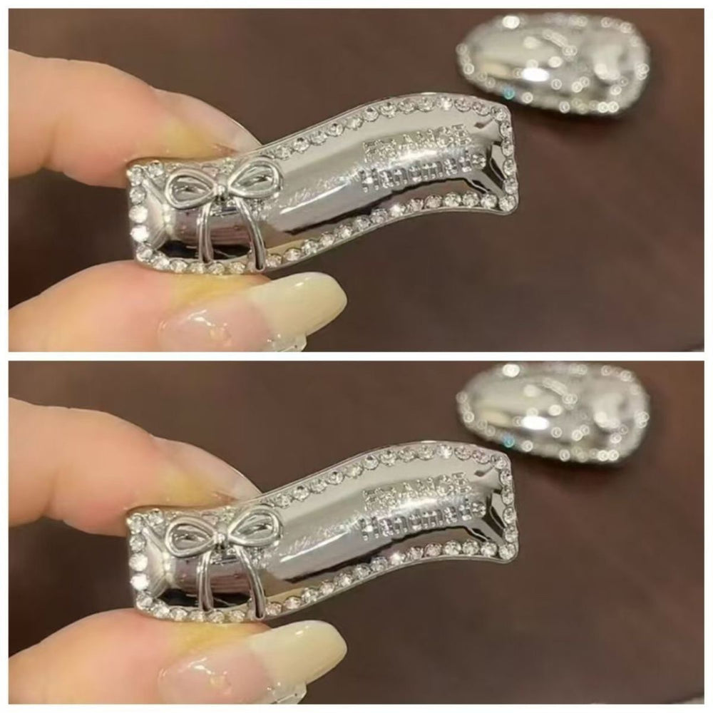 One-word clip elegantfashionbb clip classy rhinestone letter full diamond side broken hair clip populareasiest for match hair accessories for women