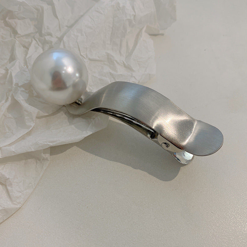 Casual design large pearl hairpin for women, back of head hairpin, classy shark clip, headwear, new arrivalsummer gripper