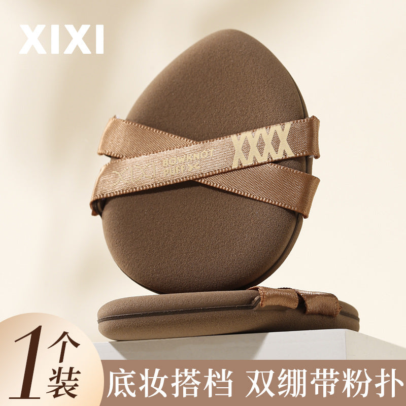 Xixi double ribbon soft air cushion puff does not eat powder and becomes larger when exposed to water. dry and wet dual-use powder bottom special makeup sponge