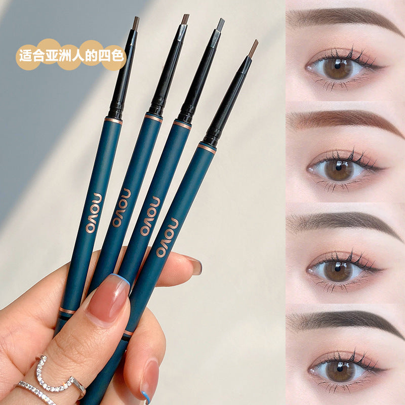 Novo ultra-fine triangle brow pencil - natural, precise, waterproof, sweat-resistant, smudge-proof, dual-ended brow pen