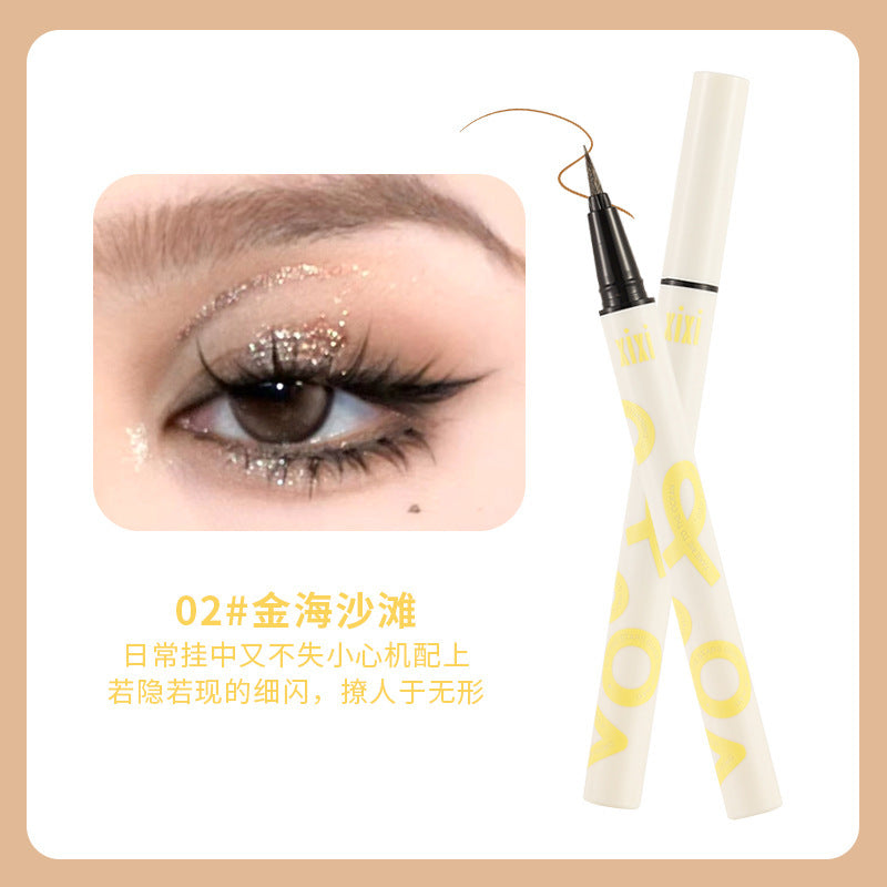 Makeup xixi metal diamond pearlescent eyeliner long-lasting waterproof not easy to smudge down to lying silkworm pen eyeliner pen