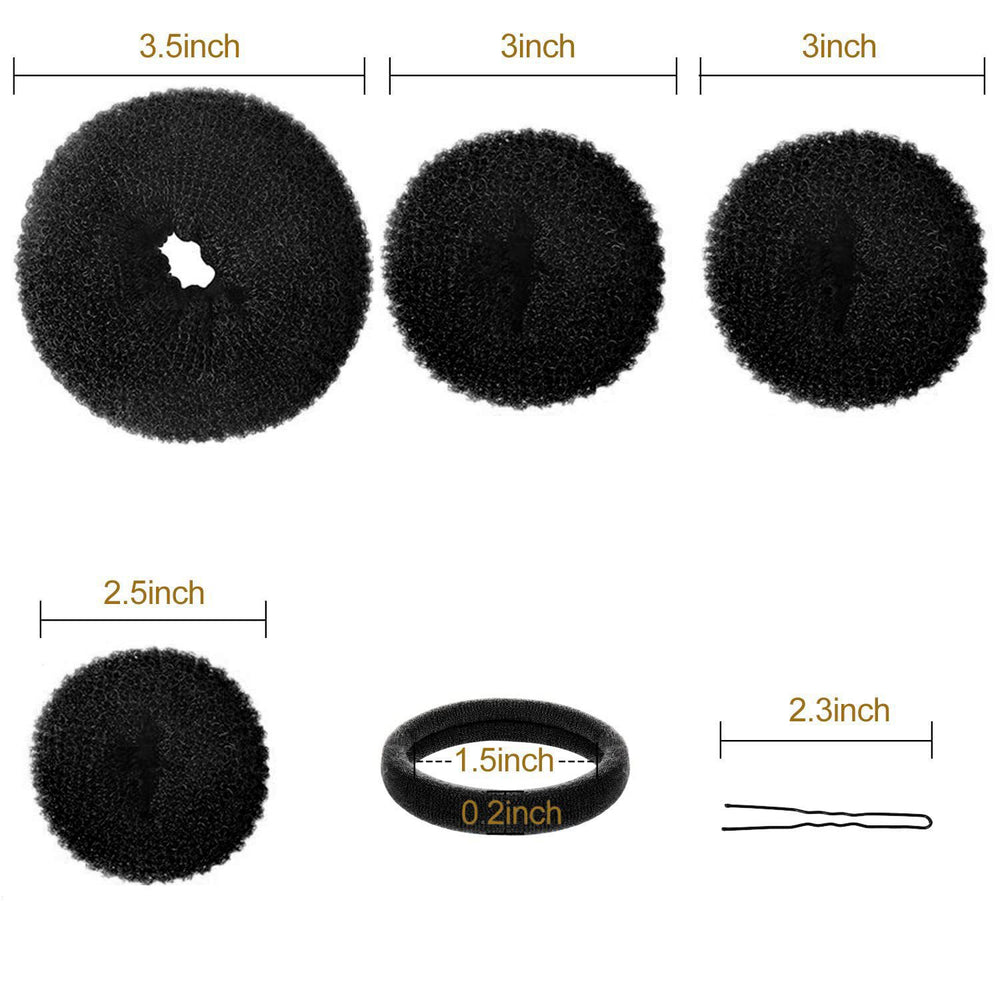 17-piece hair accessories tool set, ball head donut hair styling tool, sponge hair braider, snap ring hair ring, national style