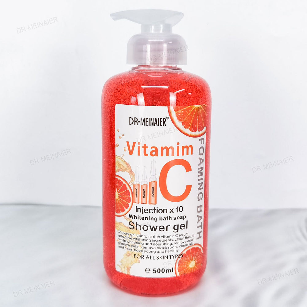 foreign trade shower gel, vitamin c, silky skin, rich foam, refreshing and moisturizing skin, gentle and long-lasting fragrance