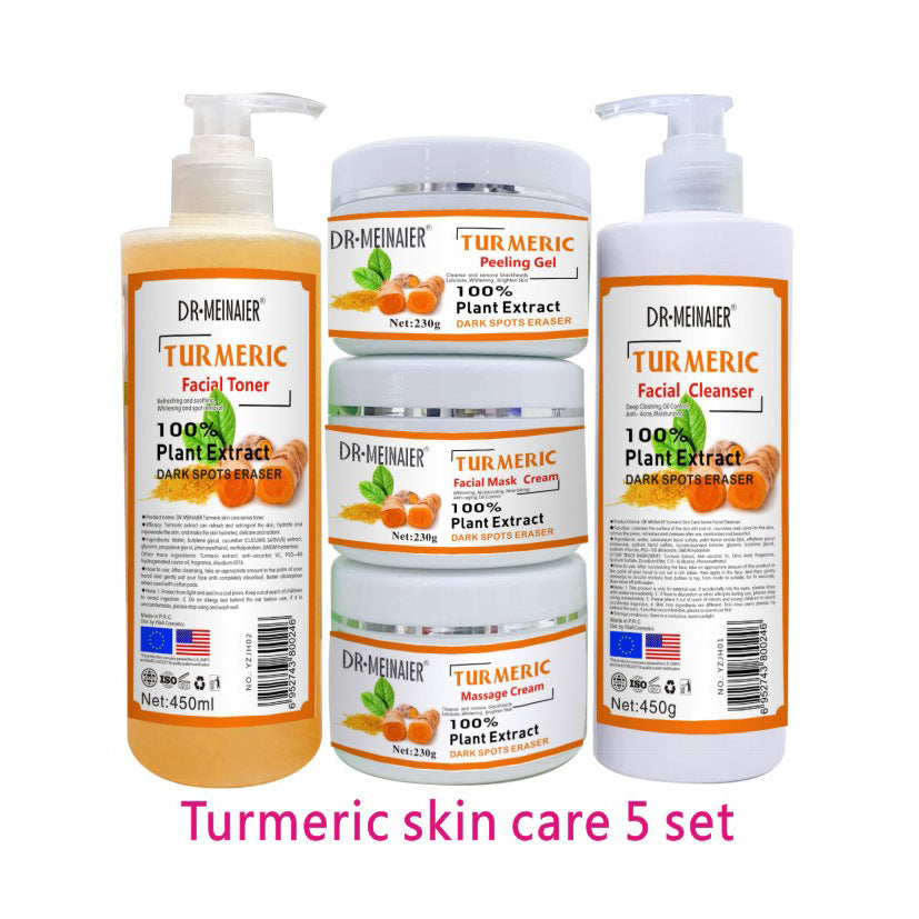 facial set full english water cream original liquid cleansing turmeric skin care 5 piece set rose aloe vera moisturizing and brightening skin
