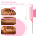 Amazon hair comb eyebrow brush two-color highlight comb three-row plastic hair comb pointed tail comb hair baking oil