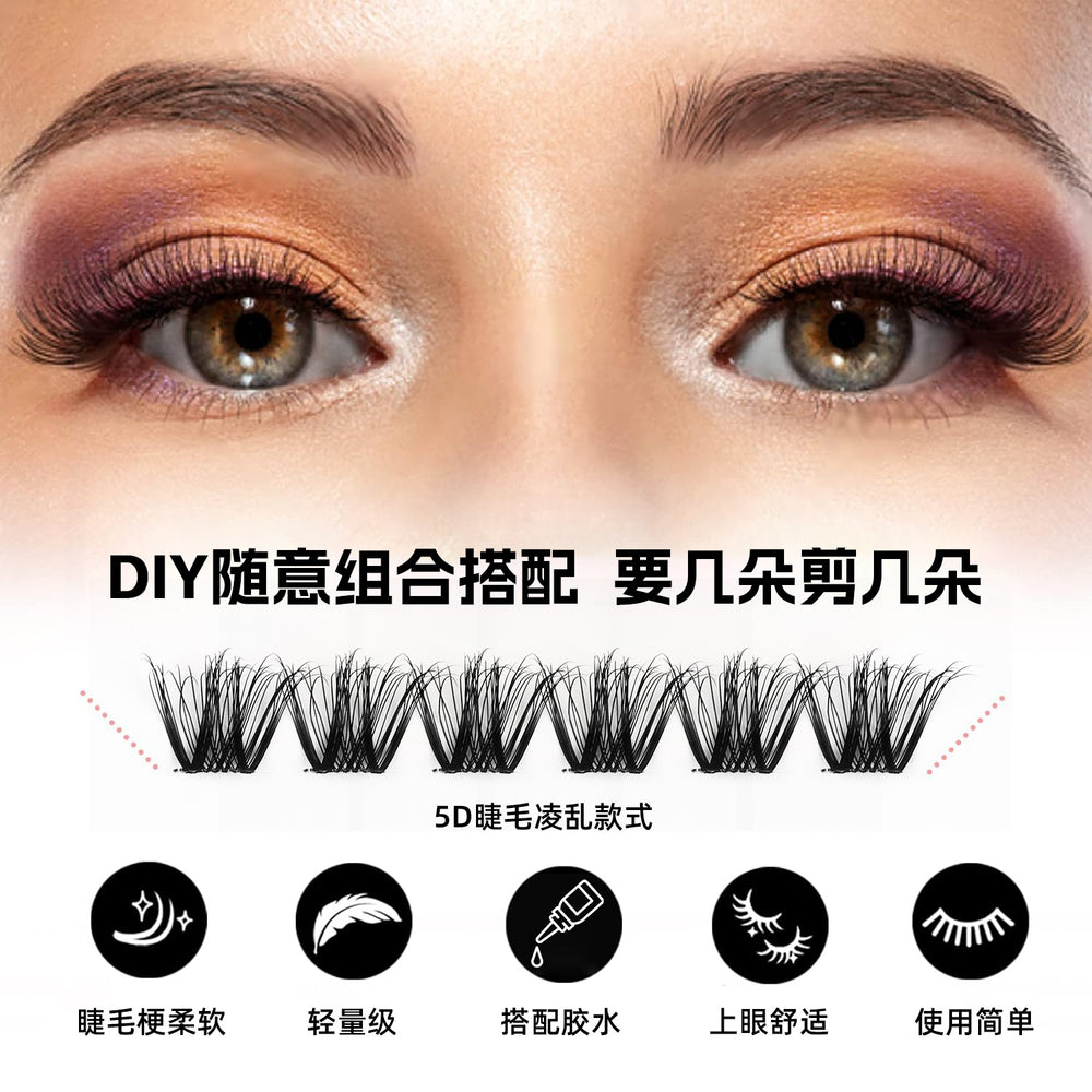 hot-selling full strip pair, mixed natural thick and curly false eyelashes, european and american versatile eyelash glue style