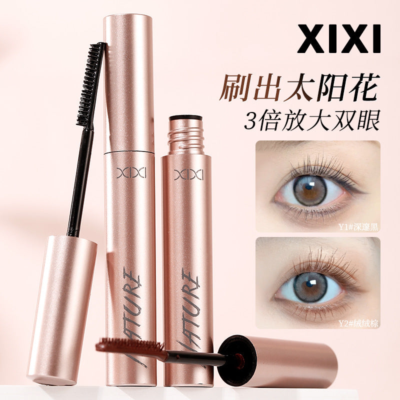 Xixi curling wonderful mascara for women waterproof, anti-sweat, not easy to smudge, natural, long and thick, curled and clear roots