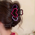 Korean style elegant hollow heart hair clip for women, 2025 new arrival, large claw clip for thick hair, ponytail holder, back of head hair styling tool