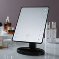 Led makeup mirror with light, desktop home vanity mirror, tabletop sensor folding plastic storage home glass mirror