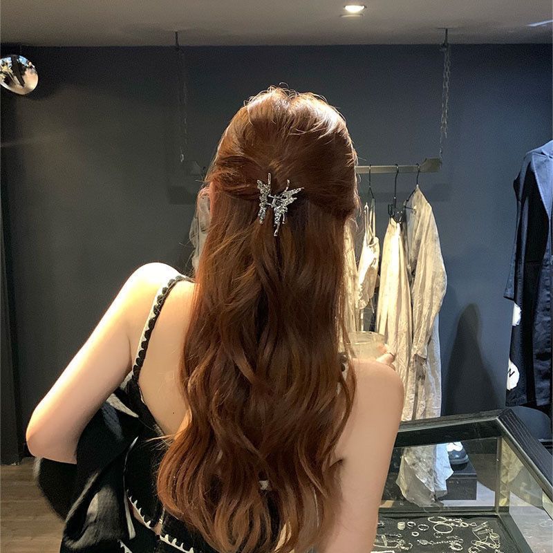 Metal liquid butterfly hair clip for women half-hair grabber, back of head grabber, small shark clip hair grabber, headwear