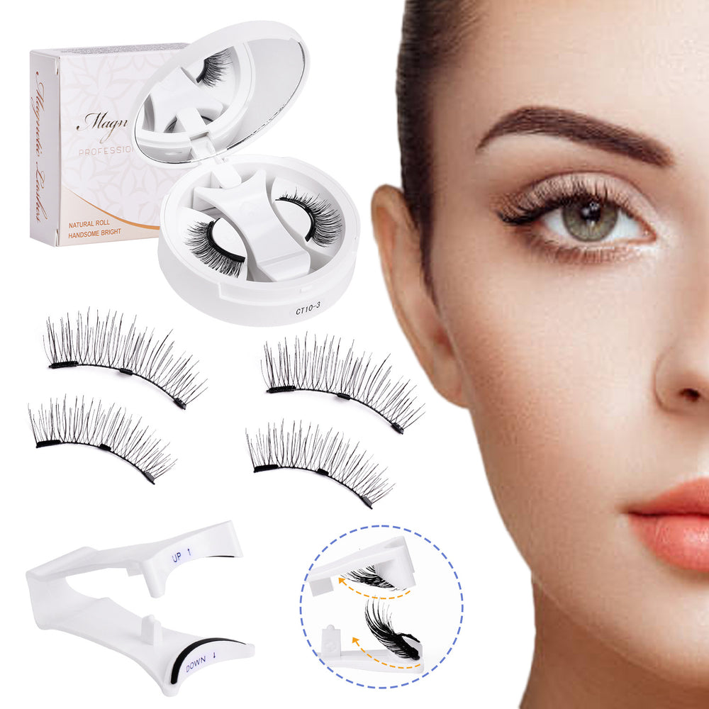 Pingdu 2 pairs of magnetic eyelashes in one box amazon fashion thick hard stem false eyelashes set magnetic wholesale