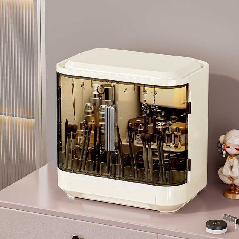 Cosmetic organizer desktop drawer mirror storage rack makeup mirror plastic storage home mirror