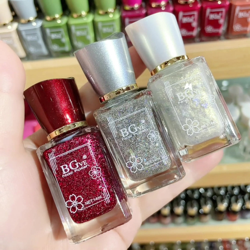 Oil-based nail polish, no-bake micro-gel, scented nail polish, long-lasting, quick-drying, nude color, non-peelable, nude color, sparkling nail polish
