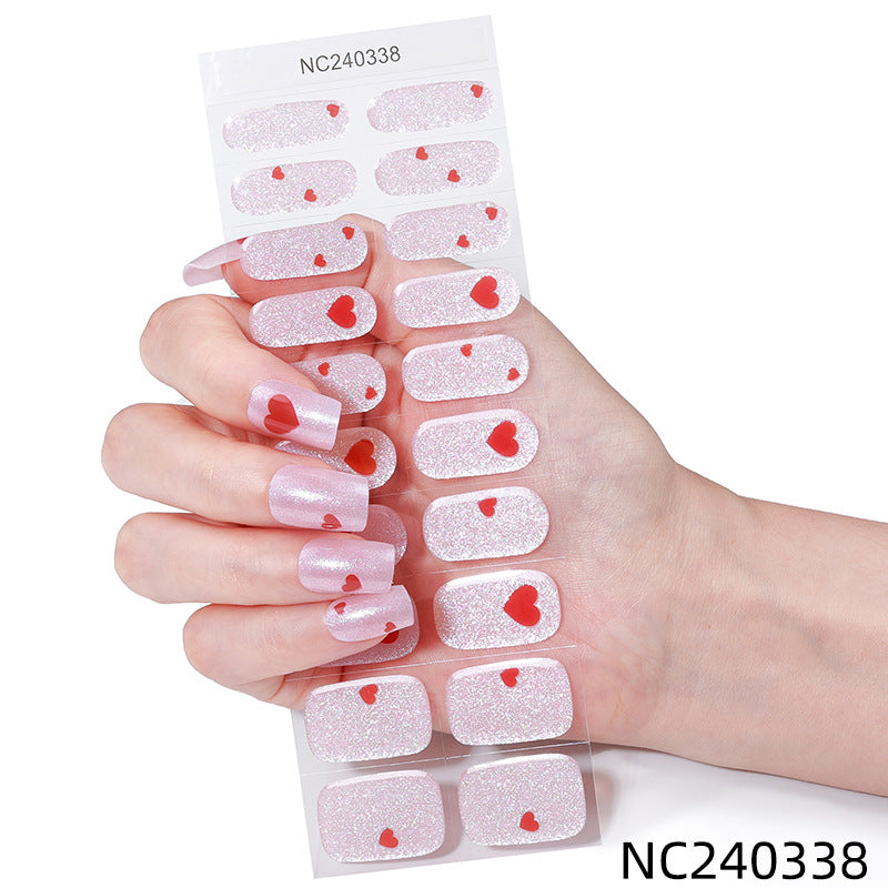 Zhengxiang custom gel nail stickers - icy sheer, cross-border, european & american style, uv curing, semi-cured nail stickers for amazon